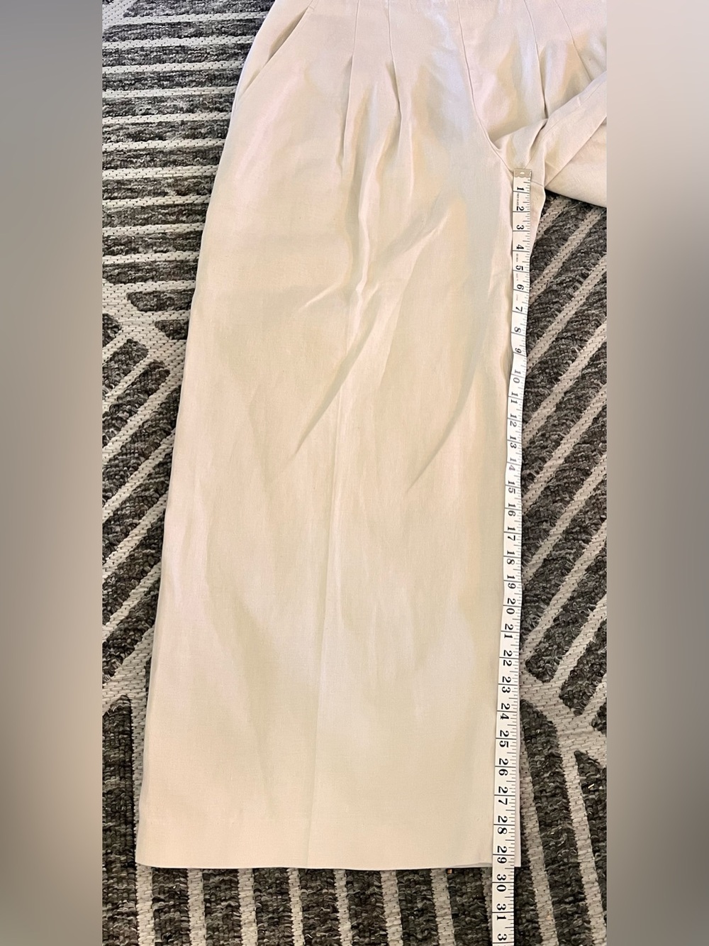 LAFAYETTE 148 New York Sz 10 Cream Linen Wide Leg High Rise Pleated Pant Org$998 - Picture 8 of 13